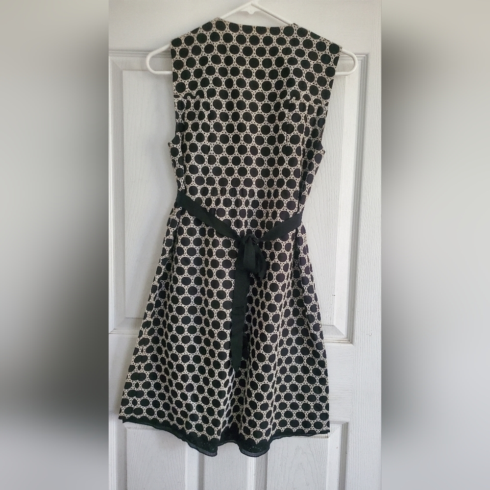 Anna Sui For Anthropologie Black And White Embroidered Sleeveless Dress, Size 4 - Picture 10 of 10
